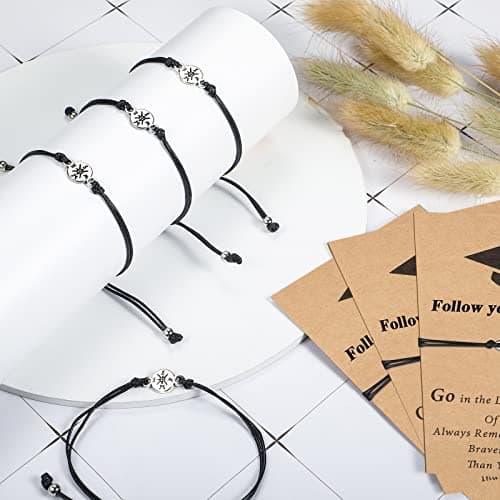 Sureio 10 Pcs 2026 Graduation Gifts Adjustable Compass Bracelets with Blessing Cards Class of 2026 Senior Night Gifts for College University Middle High School Student Grad Present B09P18KW1R