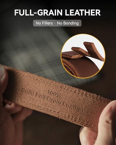 CHAOREN Full Grain Leather Belt for Men, Work Belts for Men Heavy Duty, Daily Wear for Jeans Pants