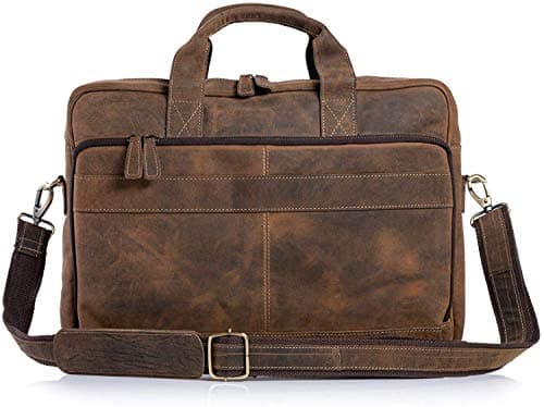 Leather briefcase 18 Inch Laptop Messenger Bags for Men and Women Best Office briefcase Satchel Bag