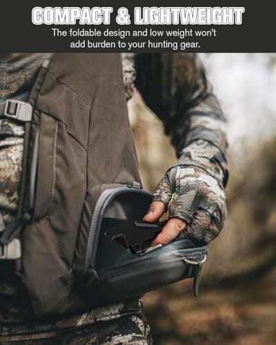 Treestand Bow Hanger with Strap - Saddle Hunting Bow Hanger - Folding Lightweight Bow Hanger with Backpack Hook - Bow Hunting Accessories Crossbow Bow Hanger - Mobile Hunting