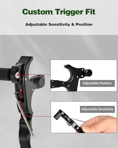 NOVASPARK 360° Rotating Archery Thumb Release for Compound Bow - Adjustable Trigger Sensitivity, Target Panic Aid Kit with Crisp Break & Setup Tools for Target & Hunting