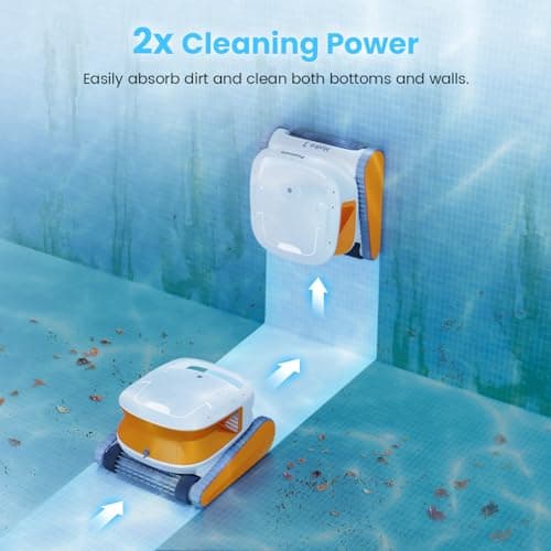 Hydro3 Robotic Pool Cleaner, 150W Cordless Pool Vacuum for Inground/upground Pool Max 861-1070 sq.ft, 200mins Runtime, 2xBrushless-Motor, 4.1L Filter Basket, Wall Climbing/Waterline Clean
