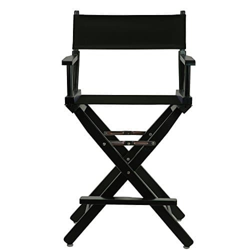 Casual Home 24" Director's Chair Black Frame-with Black Canvas, Counter Height