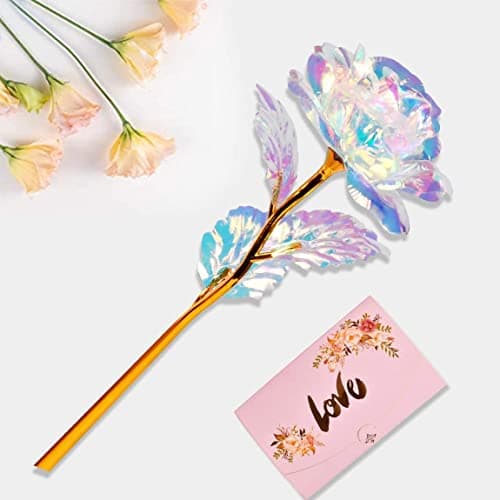 Tmacker Christmas Mom Gifts for Grandma Women-Artificial Rose Fake Flowers with Ceramic Vase, Birthday Gifts for Mom Wife Girlfriend Sister on Valentines Mothers Day Anniversary Thanksgiving Wedding