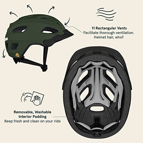 Retrospec Lennon Adult Bike Helmet with LED Safety Light Adjustable Dial & Removable Visor - Adjustable Bicycle Cycling Helmet for Men & Women