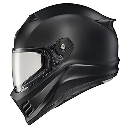 ScorpionEXO Covert FX Full Face Adult Motorcycle Helmet Street Fighter Style - Bluetooth Ready Speaker Pockets DOT ECE Solid (Matte Black - Medium)