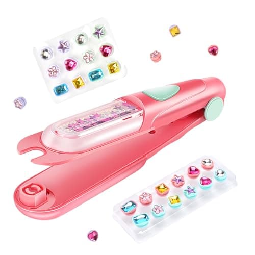 Hair Gem Stamper Kit, Bling Hair Jewels for Girls Toys, Hair Styling Tool with Reusable Shining Diamonds, Birthday Gifts Toys for Girls Ages 3 4 5 6 8-12
