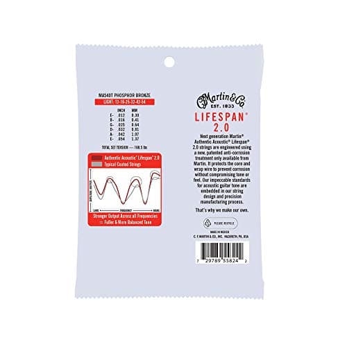 MARTIN Authentic Acoustic Guitar Strings - Lifespan 2.0 Treated