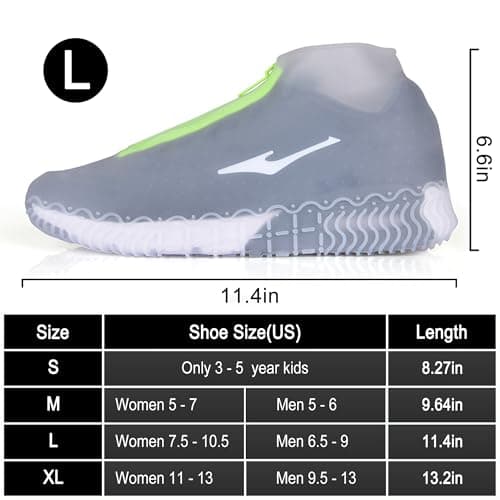 ydfagak Shoe Covers Waterproof Reusable Foldable Not-Slip Rain Shoe Covers with Zipper,Shoe Protectors Overshoes Rain Galoshes for Kids Men and Women