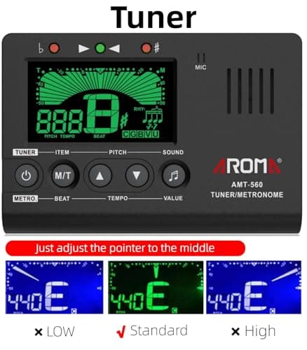 Ulumac Aroma 3 in 1 Digital Metronome Tuner for All Instruments - Guitar, Piano, Violin, Bass, Ukulele, Trumpet, Flute, Clarinet - Accurate Chromatic Tuner, Metronome, Tone Generator, Easy Operation