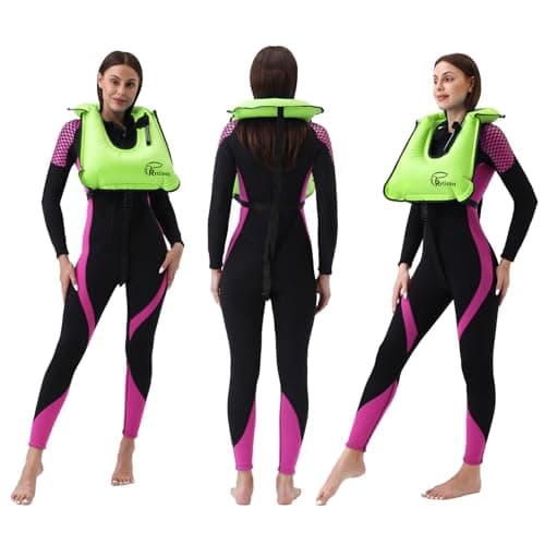 Rrtizan Snorkel Vest, Adults Portable Inflatable Swim Vest Jackets for Snorkeling Swimming Diving Safety Load up to 220 Ibs