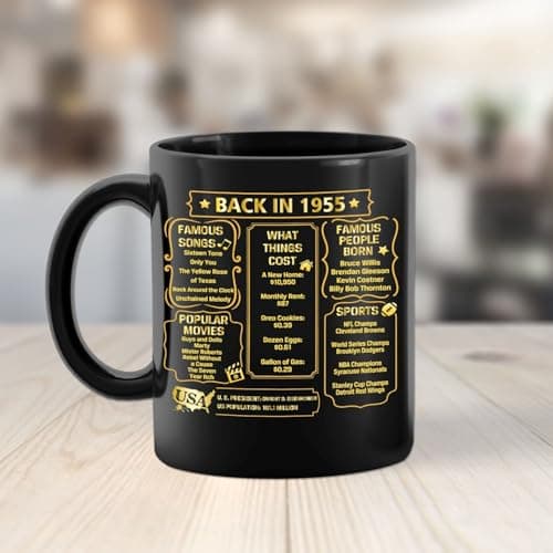 QUPT 70th Birthday Gifts for Women Men, 70th Birthday Gifts for Him, 1955 Birthday Gifts for Women Men, 70 Years Old Gifts, 1955 Birthday Gifts for Her Him, 70th Birthday Presents Coffee Mug