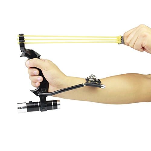 COOY Slingshot,Wrist Sling Rocket Professional Hunting Slingshot with Heavy Duty Launching Bands, High Velocity Catapult …