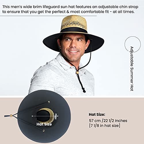 San Diego Hat Co. San Diego Hat Company Women's Rush Straw Lifeguard Hat with Fabric Band