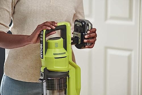 RYOBI 18 V ONE+ RSV18-0 Cordless Floor Vacuum Cleaner (30 AirWatt Suction Power, 820 l/min Airflow, 24 cm Wide Floor Nozzle, without Battery and Charger), Green