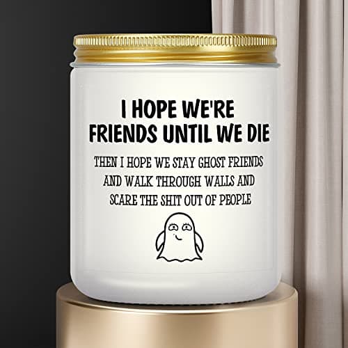Gifts for Women Men, Unique Friendship Gift for Best Friend BFF Bestie, Funny Personalized Birthday Christmas Anniversary Present for Coworker Sister Classmate Female, Lavender Candle for Her Him