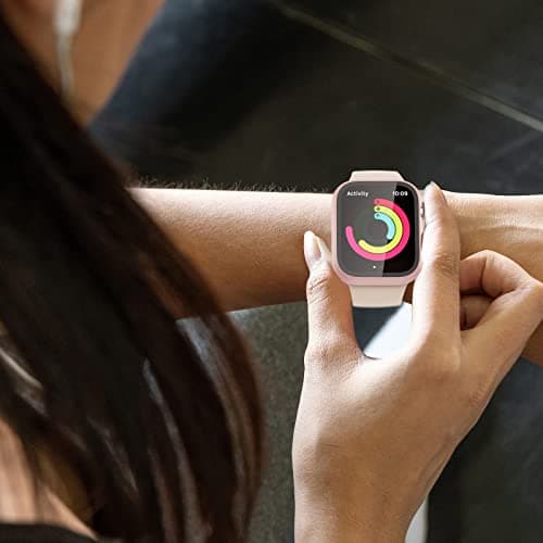 2 Pack Case with Tempered Glass Screen Protector for Apple Watch Series 3/2/1 38mm,JZK Slim Guard Bumper Full Coverage Hard PC Protective Cover HD Ultra-Thin Cover for iWatch 38mm,Pink+White