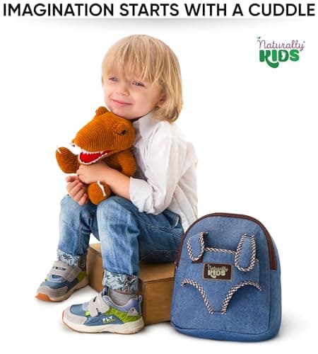 2-in-1 Dinosaur backpack, Dinosaur Toys for Kids 3-5, 2-4 in Gift-Ready Box, 2 Year Old Boy Birthday Gift & Christmas Naturally KIDS Toddler Backpack w. Plush Dinosaur Toy, Kids Gift 2 3 4 5 B07WG9G1H3