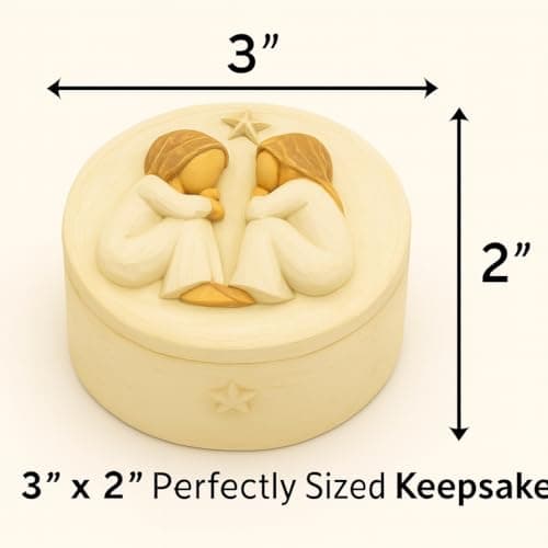 GoGnome Forever Friends Resin Keepsake Box – Hand-Painted Friendship Gift Box with Two Angel Figures, 3” x 2”H – Sentimental Gift for Women, Best Friends, Birthday, or Sympathy (Friendship) B0FHQPQCL1