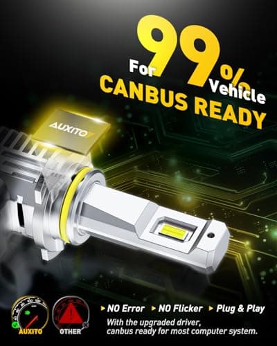AUXITO 9006 Bulbs, 900% Super Brighterness, 6500K Cool White, 1:1 Mini Size, Lasting Lifespan, For FOG, Truly Plug And Play, Pack of 2