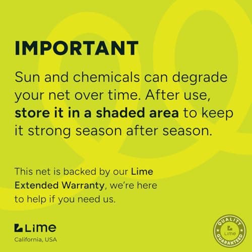 Lime Ultra-Durable Pool Skimmer Net – Deep Fine Mesh for Efficient Leaf & Debris Cleaning, Fits Standard Pool Poles (Net Only, No Pole)