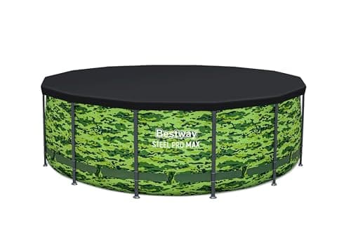 Bestway Steel Pro Max 14'x48 Camo Pool Set | Durable Construction, Easy Assembly, and All-Inclusive Accessories - Above Ground Pool Set with Filter Pump, Ladder, and Pool Cover - No Tools Required!