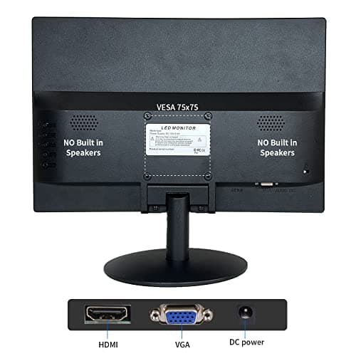 SKitphrati 15.6 Inch Small PC Monitor, FHD VA 1080P Desktop Display with 1920x1080 99% sRGB HDMI VGA Ports, 2 Hole Mounting, LED Monitor for PC, Laptop and Computer, Black