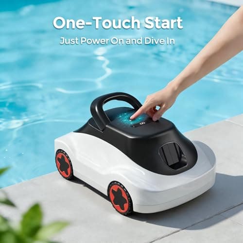 C5 Cordless Robotic Pool Cleaner with 180-Min Runtime, 2.7L Large Filter Basket & Self Parking, Pool Vacuum for Above-Ground Flat Pools up to 2200 Sq.Ft