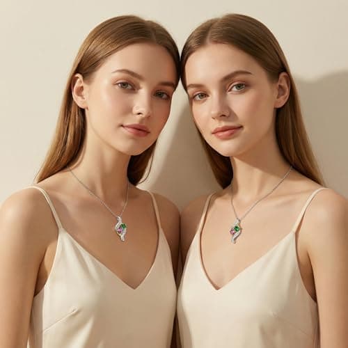 Engraved with "Always My Sisters Forever My Friend". Ideal Christmas, Birthday, Anniversary Jewelry Gifts for Sister. CRMAD Sister Necklace with Double Birthstone Jewelry Gifts for Women B0GGYWRP7M