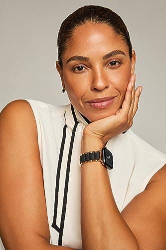 Anne Klein Silicone Fashion Bracelet for Apple Watch, Secure, Adjustable, Apple Watch Replacement Band, Fits Most Wrists