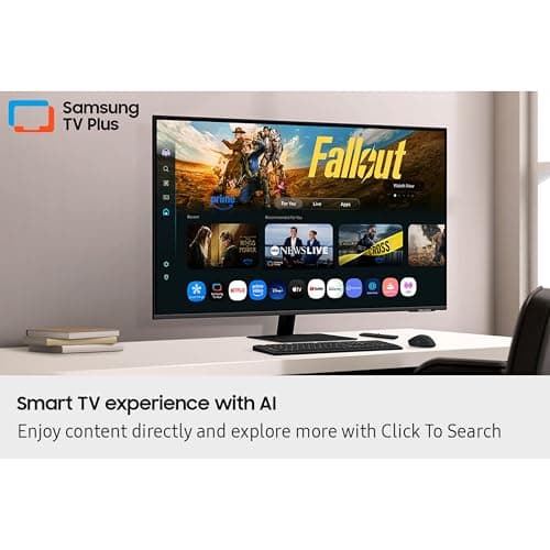 Samsung 43” Smart Monitor M7 (M70F) 4K UHD Display, Samsung Vision AI, Smart TV Apps, Gaming Hub, USB-C, HDMI and USB-A, Black, LS43FM702UNXZA, 2025