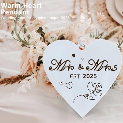 Wedding Gifts for Couples 2025,Rotating Floating Mr and Mrs Picture Frame,4x6 Rustic Picture Frame Engagement Gifts for Couples,Bridal Shower Gift for Bride to Be