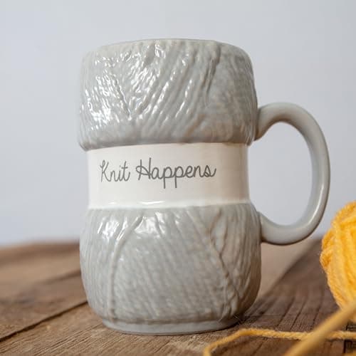 Boxer Gifts Knitting Gift Mug For Knitters – Knit Happens – Yarn Design - Gag Funny Gift For Her