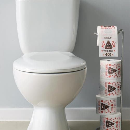 40th Birthday Gifts for Women, Men, Her, Him - Happy Prank Toilet Paper - 40th Birthday Decorations, Party Supplies Favors - 40 Years Old Funny Gag Gift Ideas, Novelty Bday Present for Friends, Family
