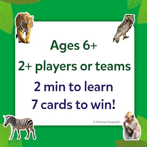 Skillmatics Guess in 10 National Geographic Animals, Educational Card Game for Kids & Families, Animal Trivia & Travel Game, Screen-Free Fun, Gifts for Ages 6, 7, 8, 9 and Up