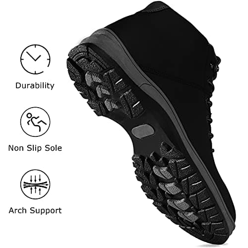 CARENURSE Mens Lightweight Hiking Boots Water Resistant Mid Ankle Work Casual Hiker Trekking Outdoor Boots Anti Slip Hiking Shoes