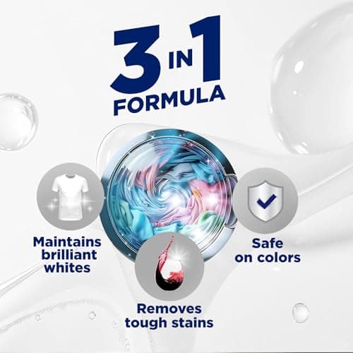 OxiClean Triple Action White Revive Laundry Whitener and Stain Remover Powder, Use with Detergent, Whitens and Brightens Clothes, Removes Tough Stains, Color Safe, Chlorine Free, 4 lbs