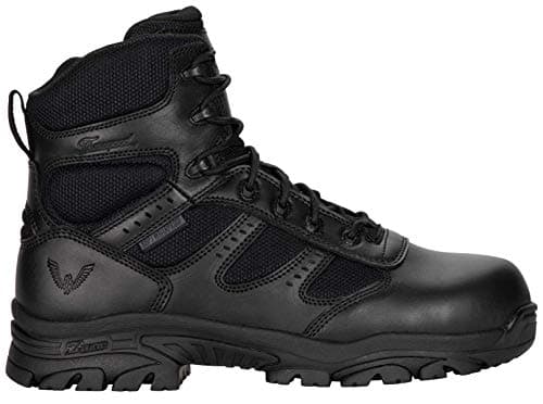 Thorogood Deuce 6” Waterproof Side-Zip Black Tactical Boots for Men and Women with Composite Safety Toe, Full-Grain Leather, and Slip-Resistant Outsole; BBP & EH Rated