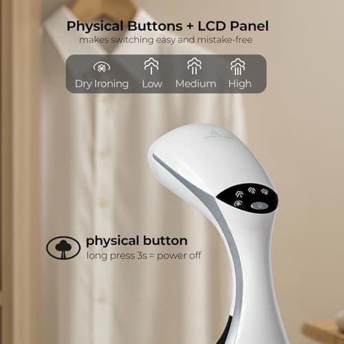 Mafilise Steamer for Clothes, 20S Heat Up, 1500W & 3 Steam Settings, Ceramic Soleplate with 13-Vent, 2-in-1 Clothing Iron Wrinkle Removal for All Fabrics, Portable & Travel-Ready