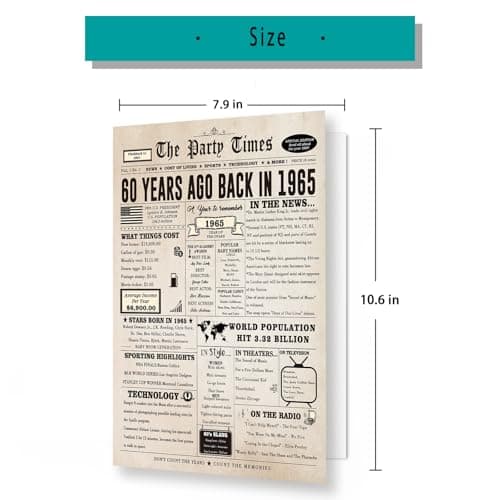 Giant 60th Birthday Card Gift for Women Men, Hilarious 60 Years Old Birthday Gift for Husband Wife, Large 60 Bday Party Decorations for Friends Family, Big 60 Birthday Card for Mom Dad