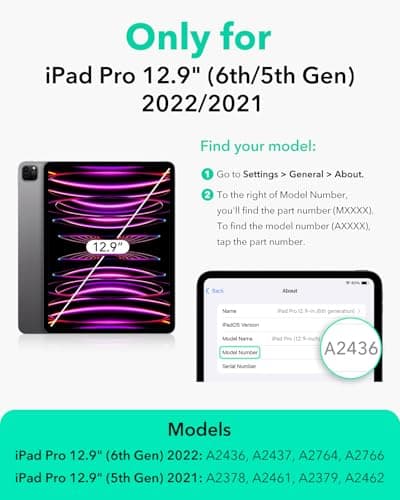 ESR for iPad Pro 12.9 Case (6th/5th Generation, 2022/2021), Removable Magnetic Cover, Adjustable Portrait/Landscape Stand with Raised Display View, 9 Standing Angles, Shift Series, Brown