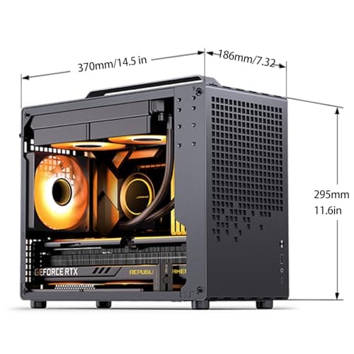 JONSBO/JONSPLUS Z20 Black Micro-ATX Mini Tower PC Case,with Detachable Carrying Handle, Mini Size, High-Performance Hardware Compatible, Support 240AIO, H160mm Cooler, Black