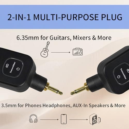 EROK WF-08 5.8GHz Wireless System for Guitar, Bass & Electric Instruments – 4.6ms Ultra-Low Latency, 48K/24bit, 30M Range, with Rechargeable Charging Case (WF-08)