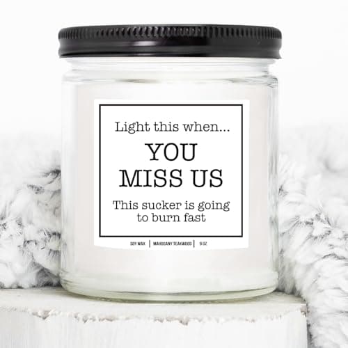 You Nique Designs Moving Away Candle 9 oz - Goodbye Gifts for Friends, Neighbors, Farewell Candles for People Moving, Going Away Gifts for Someone Moving Away (Mahogany Teakwood)