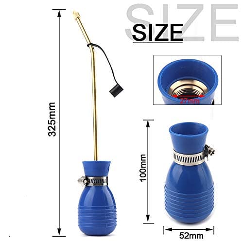 Sbestily Bug Treatment Powder Duster/Large Diatomaceous Earth Bulb Duster/Powder Applicator/Garden Applicator/Bulb with Long Copper Tube for Indoor and Outdoor Insect Treatment Blue