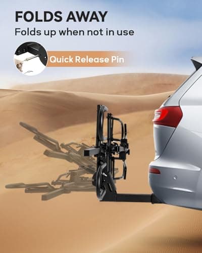 Bike Rack Hitch with Lock, Platform 2-Bike Rack for Car SUV RV Camper Truck Trailer, Hitch Bike Rack for Fat Tire, Mountain Bikes, EBikes and EMTB, 180 lbs Capacity Bike Carrier for 2" Receiver