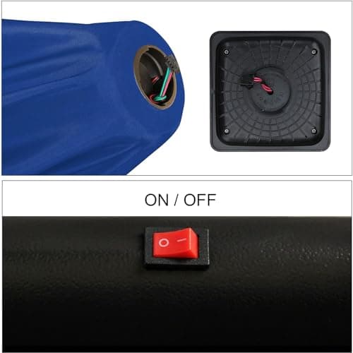 Blissun 9 ft Solar Umbrella 32 LED Lighted Patio Umbrella Table Market Umbrella with Tilt and Crank Outdoor Umbrella for Garden, Deck, Backyard, Pool and Beach (Navy Blue)