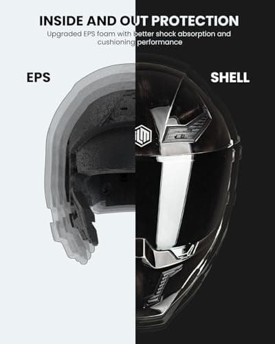 ILM Motorcycle Helmets for Adult Men Women Full Face DOT ECE Powersports Dual Visor Street Racing Helmet with Pinlock Cascos para Motos Model MF509 (War Damaged Gray, L)