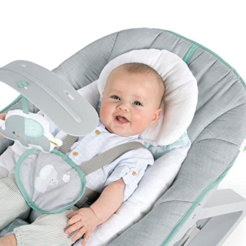 Ingenuity Keep Cozy 3-in-1 Grow with Me Vibrating Baby Bouncer, Seat & Infant to Toddler Rocker, Vibrations & -Toy Bar, 0-30 Months Up to 40 lbs (Weaver)