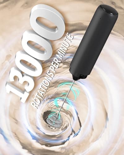 CIRCLE JOY Rechargeable Milk Frother Handheld, Dual Coil Whisk Head Electric Coffee Frother, Portable Hand Frother Wand Drink Mixer for Matcha Lattes Cappuccino, Kitchen Gifts, Black B0DPG6SNV1
